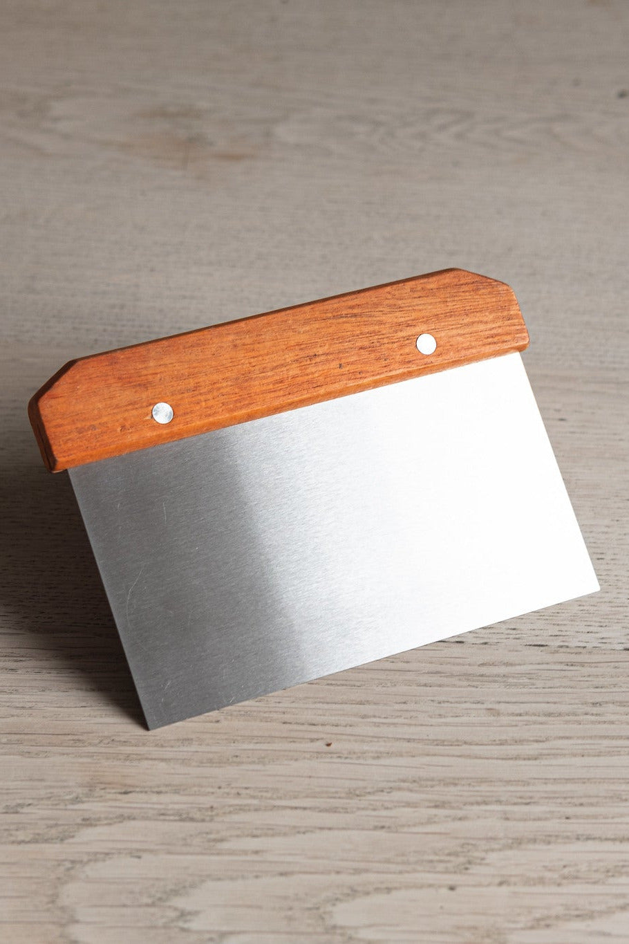steel dough scraper with wooden handle