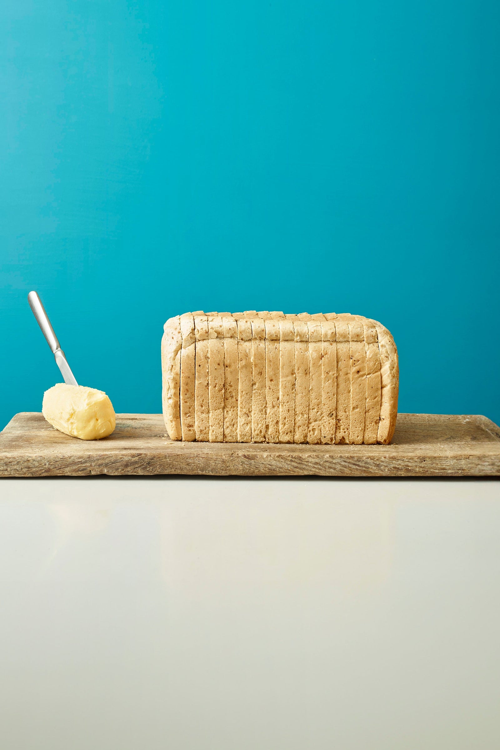 Harvest Loaf Sliced on blue background