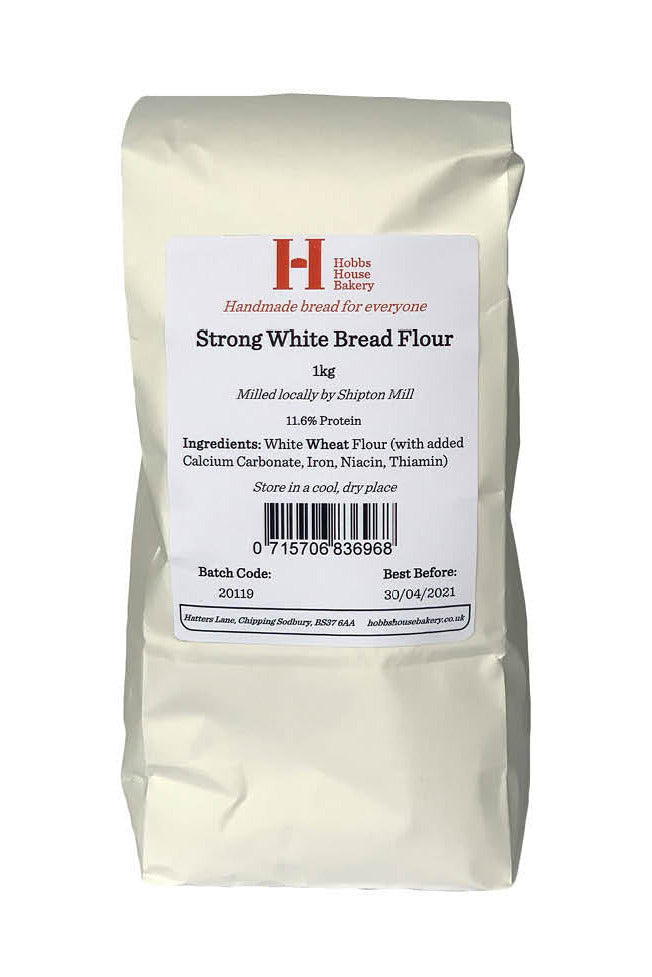 white bread flour bag